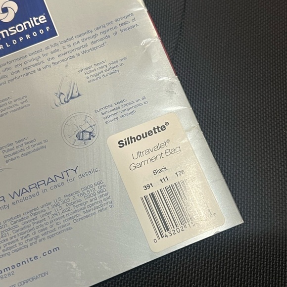 NWT Samsonite 700 Series Ultravalet Classic Black Travel Garment Bag - Picture 6 of 10